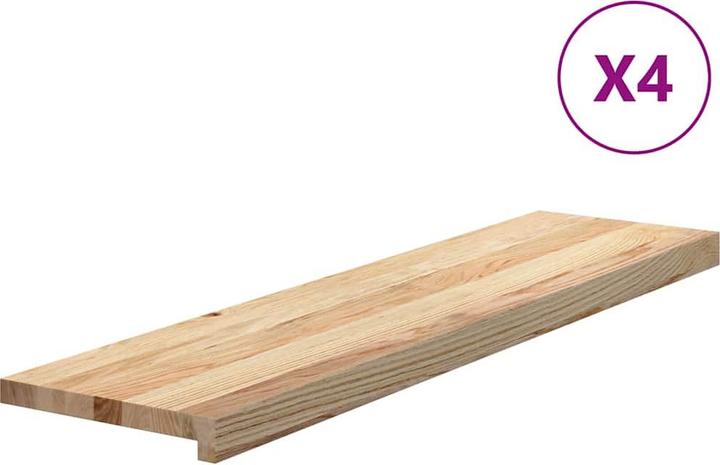 Produktbild VidaXL Treppenstufen 4 Stk. Unbehandelt 100x25x2 cm Massivholz Eiche