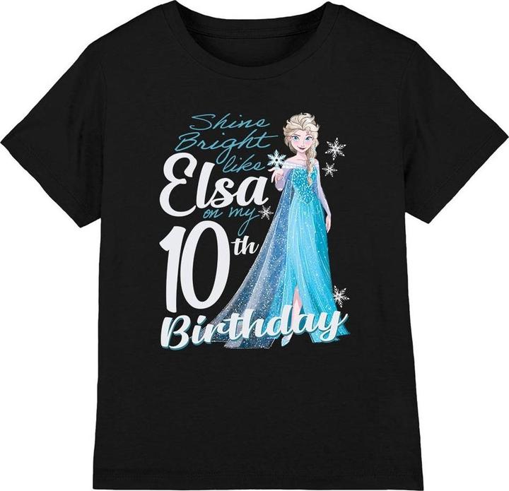 Immagine prodotto Disney Frozen Bright Like Elsa Maglietta 10° Compleanno Bambini (152, 158)