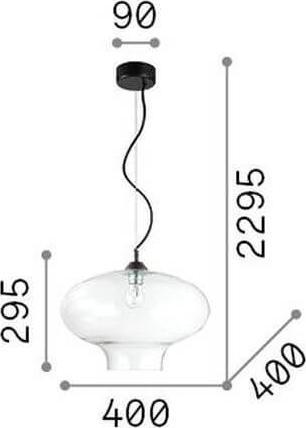 Immagine prodotto Ideal lux BISTRO' lampada a sospensione E27 ⌀400mm dimmerabile Clear 120898 (E27)