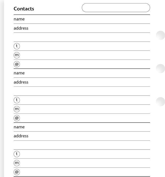 Actual product image Filofax Addresses Notepad (95 x 171 mm)