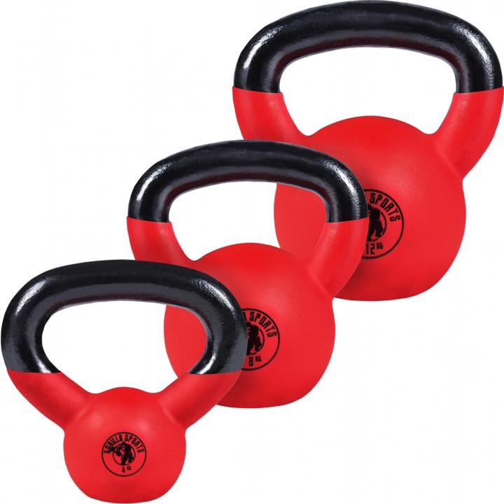 Produktbild Gorilla Sports Kettlebell Set (3 x 4 kg, 3 x 12 kg, 3 x 8 kg)