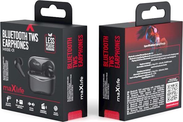 Immagine prodotto Maxlife Auricolari Bluetooth TWS MXBE-01 nero (6 h, Senza fili)