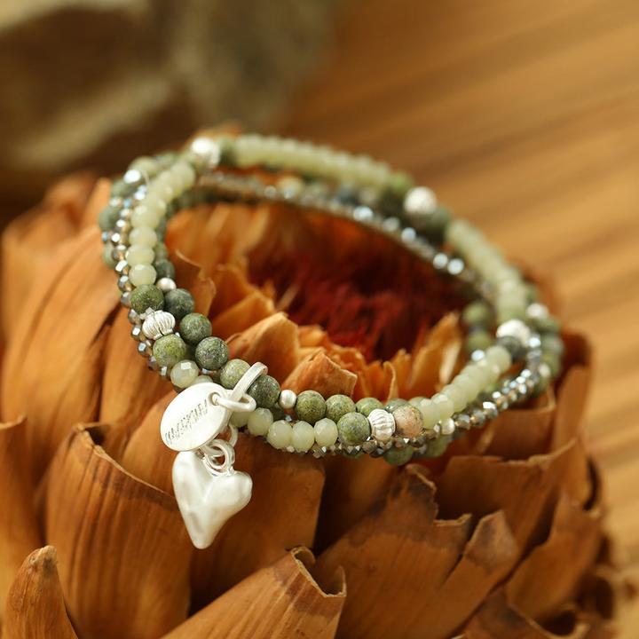 Andreani Armband mit echtem braunem Jaspis (8 cm, Steine)