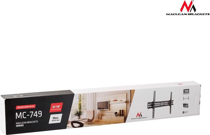Image du produit Maclean MC-749 - Support VESA pour écran/téléviseur, 37-70", noir, 35 kg (Mur, 70", 35 kg)