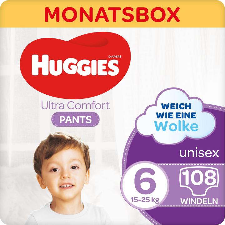 Huggies Ultra Comfort (Gr. 6, Monatsbox, 108 Stück)