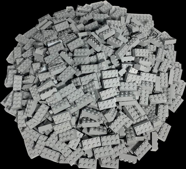 Produktbild LEGO 50x Basic Steine 2x4 - Classic 3001 - Hellgrau (3001, LEGO Zubehör)