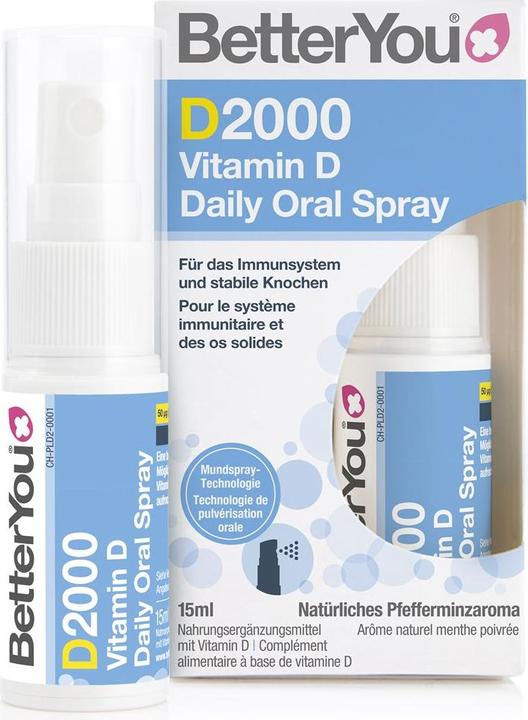 Actual product image Betteryou D2000 Vitamin D Oral Spray 2000 IU (15ml) (15 Piece, Spray, 39 g)