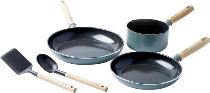 Greenpan Mayflower Inductie Pannenset - 3-Delig + 2 Accessoires - PFAS-vrij (28 cm, Pan set + pot set, Aluminium)