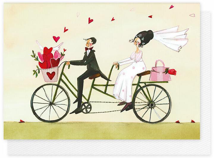 Actual product image Doppelkarte. Herzensgrsse / Tandemfahrrad / Quer