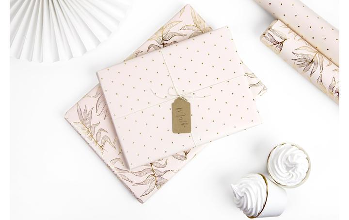 Actual product image Partydeco Wrapping paper 70 x 200 cm, 2 pieces, gold/light pink (Wrapping paper, 2 x)