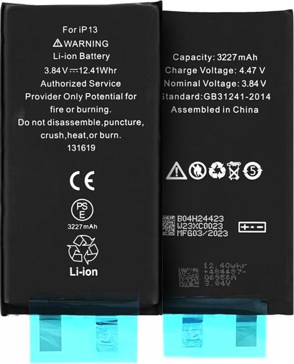 OEM - Smartphone Battery (19316) - iPhone 13 - 3227mAh, without Flex-Cable - Black