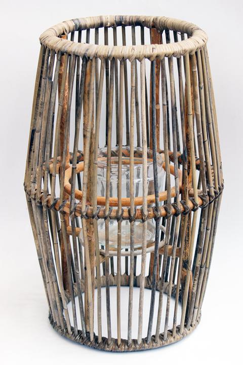 Produktbild Esultar Laterne aus Rattan mit Einsatz aus Glas
