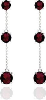 Actual product image Beneto Exclusive - Elegant silver earrings with garnets GRAAGUP2718