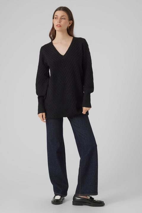 Produktbild Vero Moda VMANJASTINNA LONG V-NEK PULLOVER GA EXC Strickpullover (XS)