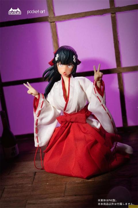 Actual product image Hasuki Pocket Art Action Action Figure 1/12 PA005 Exorcism Shrine Maiden Tsubaki 15 cm