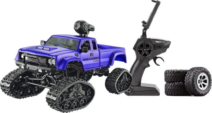 Actual product image Amewi RC AMX Pickup Truck FPV RTR blue with wheels & chains 4WD (RTR Ready-to-Run)