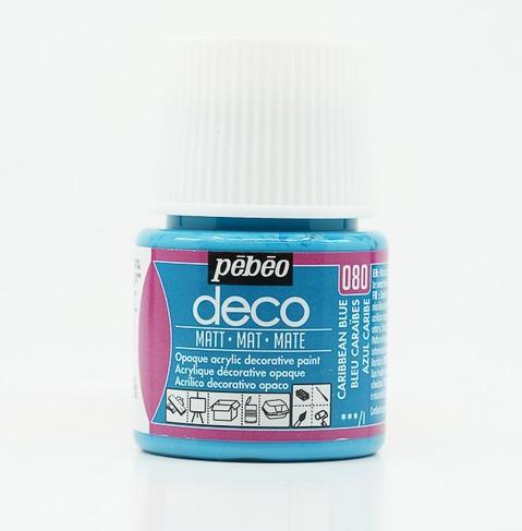 Actual product image Pebeo Deco Matt acrylic paint (Caribbean Blue, 45 ml)