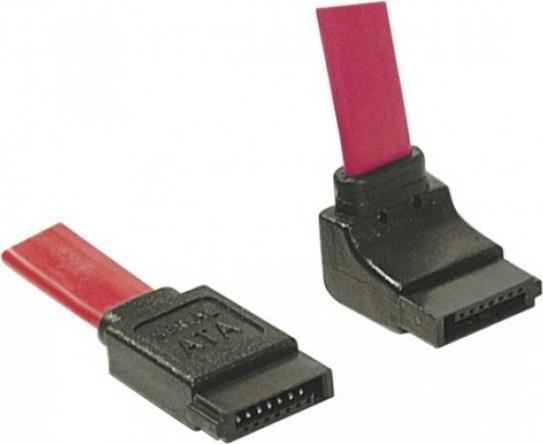 Produktbild Tecline SATA III Kabel, 7pol SATA St. / 7pol SATA St, 1 Seite nach unten abgewinkelt, mit Verriegelung, ca.