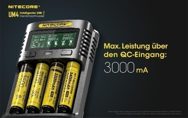 Image du produit Nitecore Chargeur USB UM4 (1 pcs, 14500, 16340, 18650, Piles rechargeables + chargeur)