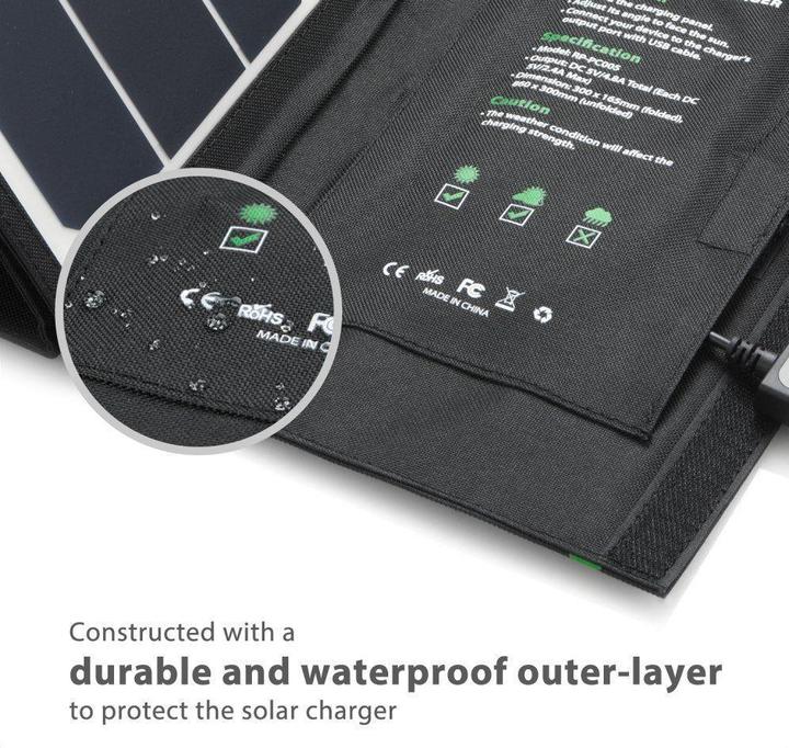 Actual product image RAVPower RP-PC005 Tri-Port Solar Charger (24 W)