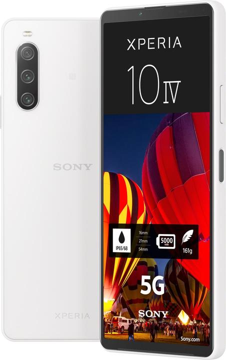 Produktbild Sony Xperia 10 IV (128 GB, Weiss, 6", SIM + eSIM, 12 Mpx, 5G)