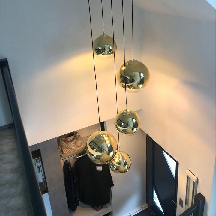 Immagine prodotto s.luce Lampada a sospensione a sfera con specchio fatato (E27)