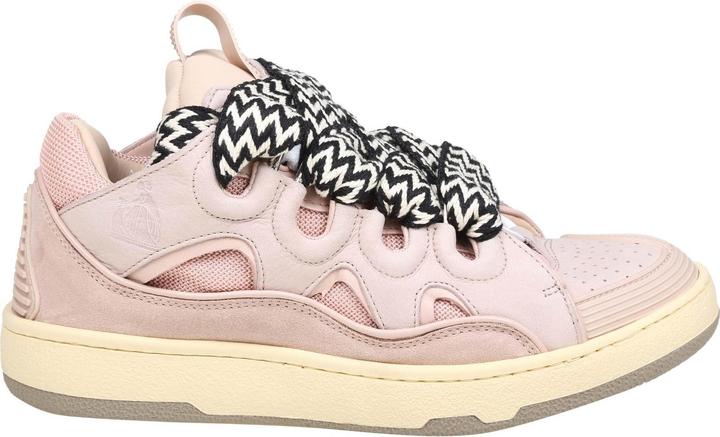 Actual product image Lanvin curb sneakers in white and pink leather (39)