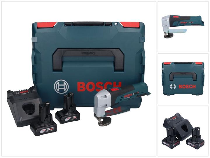 Immagine prodotto Bosch Professional Bosch GSC 12V-13 Batteria Cesoie per lamiera 12V con chiave esagonale 12V + 2x Batteria 6,0 Ah +