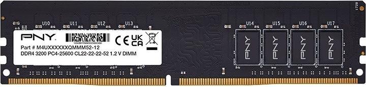 Produktbild PNY Memory DDR4 25600 MD32GSD43200-SI BULK (1 x 32GB, 3200 MHz, DDR4-RAM)