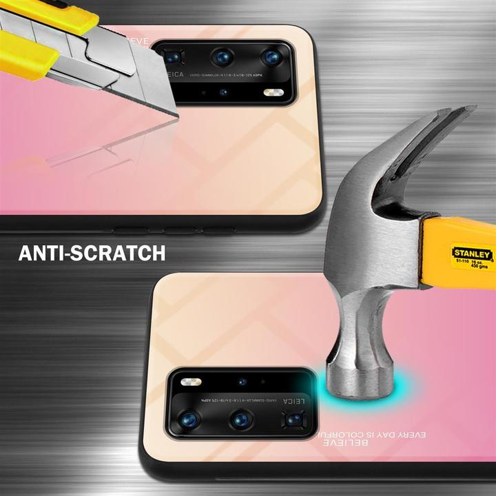 Actual product image Cadorabo TPU 2 colors glass cover (Huawei P40 Pro+)