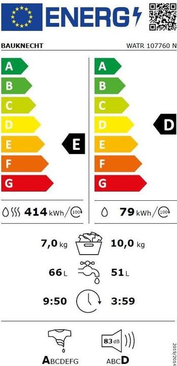 Energie-Label Bauknecht WATR 107760 N