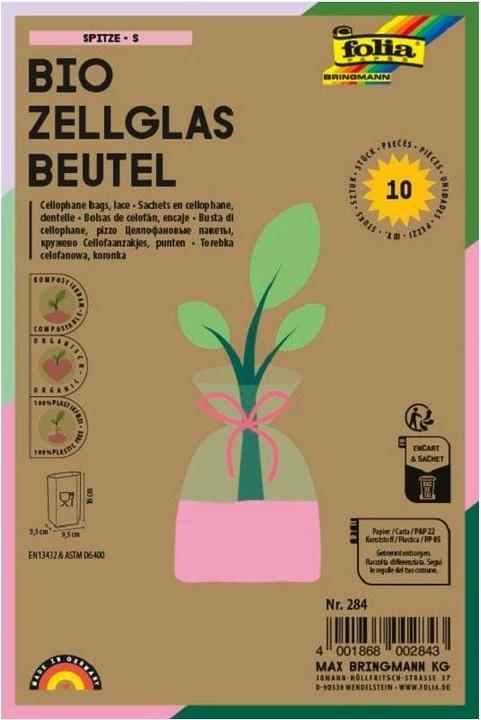 Image du produit Folia Sacs transparents bio avec fond 95 x 160 mm (10 x)