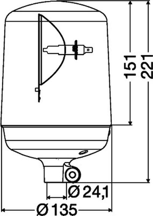 Actual product image Hella Rotating beacon halogen for AEBI DAF MERCEDES SCANIA VOLVO BOMAG FENDT