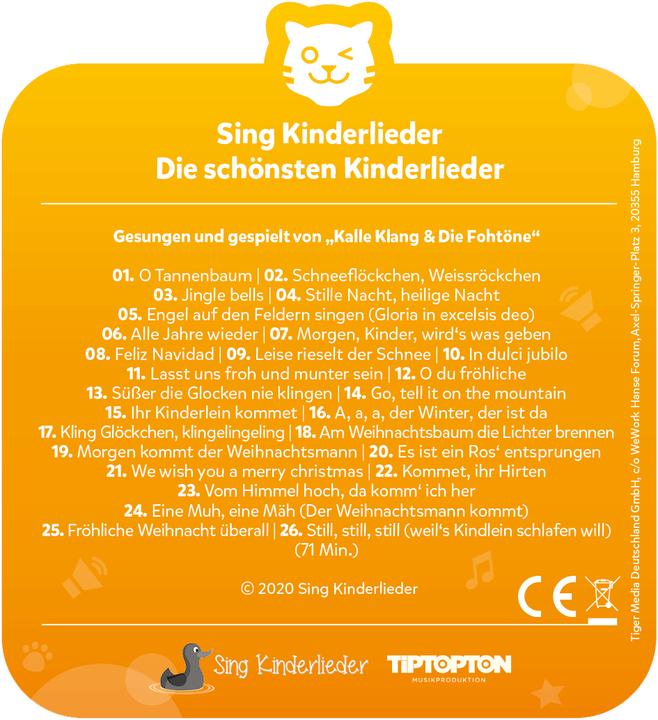 Immagine prodotto Tigermedia tigercard - Canta Kinderlieder - Le più belle canzoni di Natale (Tedesco)