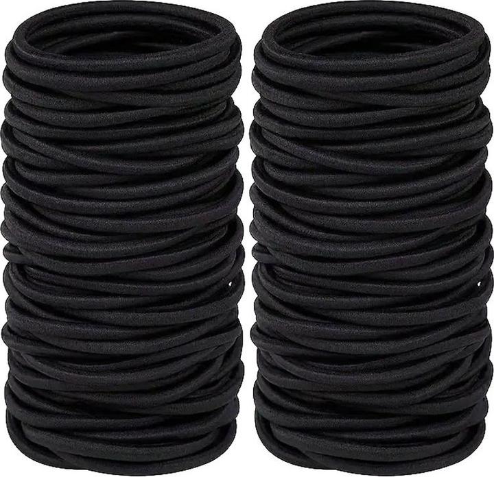 Image du produit ASMI 50 Stück elastische Haargummis Schwarz (Élastiques à cheveux)