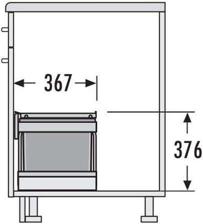 Actual product image Hailo 3644831 Waste bin for cupboards (29 l)