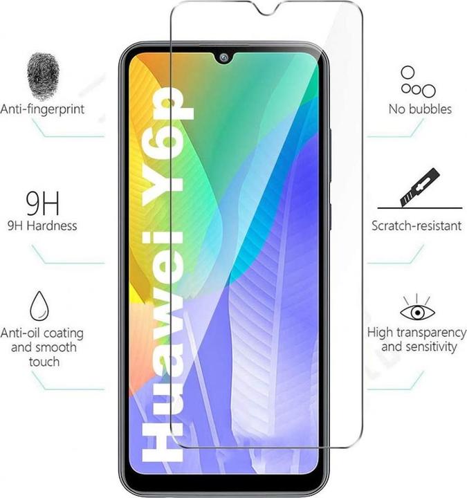 Productafbeelding Screenguard Huawei Y6p Beschermende Glazen Film Hoesje Vriendelijk Ontwerp (1 Stuk, Huawei Y6p)