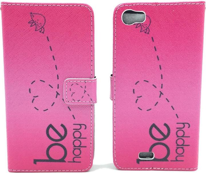 Produktbild König Design Schutz Hülle für Wiko Lenny Be Happy Pink Tasche Cover Case + 1 Panzer Schutz Glas Neu (Wiko Lenny)
