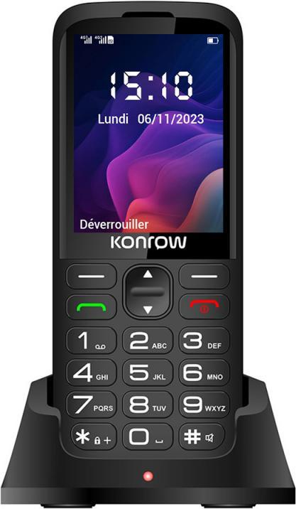 Image du produit Konrow Senior 280 Next 4G (2.8" - Double Sim - Avec Station de charge) Noir (2.80", 4G)