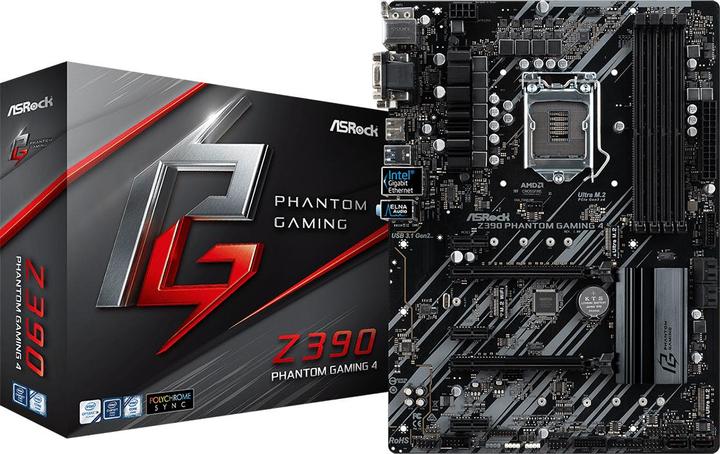 Produktbild AsRock Z390 Phantom Gaming 4 (LGA 1151, Intel Z390, ATX)