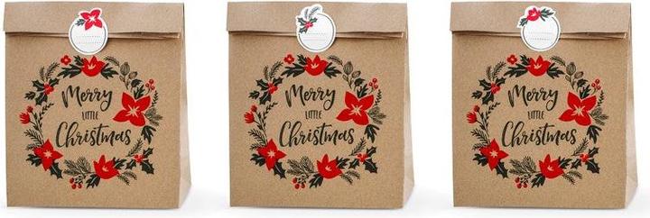 Produktbild Partydeco Süssigkeitentüten - Merry Little Christmas (Geschenktüte, 3 x)