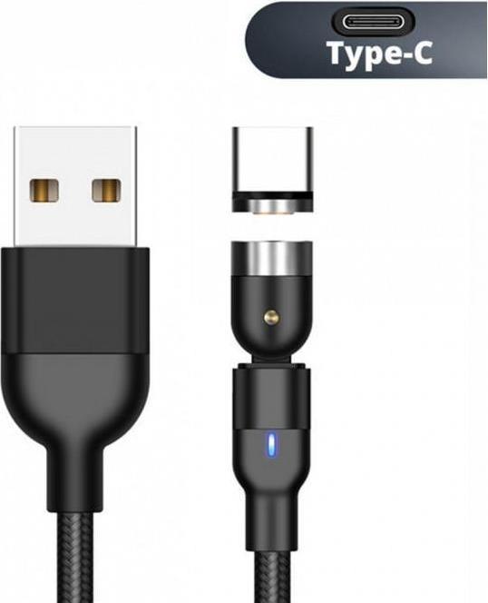 Produktbild Maclean Kabel USB 2.0 MCE475 magnetyczny USB C kątowy 2m czarny (2 m, USB 2.0)
