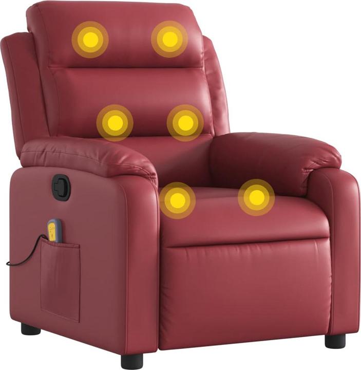 Produktbild VidaXL Massagesessel Fernsehsessel Relaxsessel Liegesessel Weinrot Kunstleder