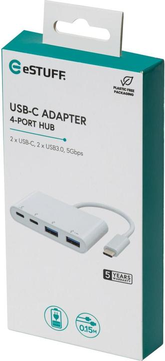 Actual product image eSTUFF USB-C hub (USB-C, 4 Ports)