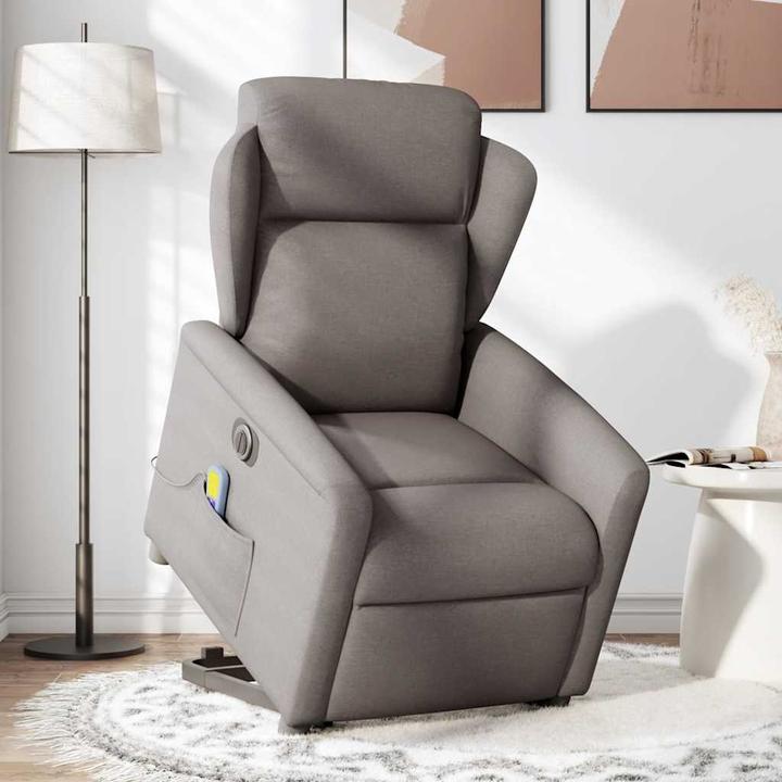 Produktbild VidaXL Elektrischer Massagesessel mit Aufstehhilfe Taupe Stoff