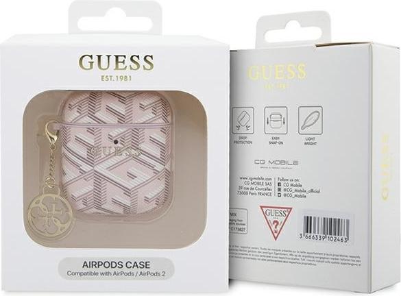 Actual product image Guess GUA2PGCE4CP AirPods 1/2 cover różowy/pink GCube Charm (Headphone bag)