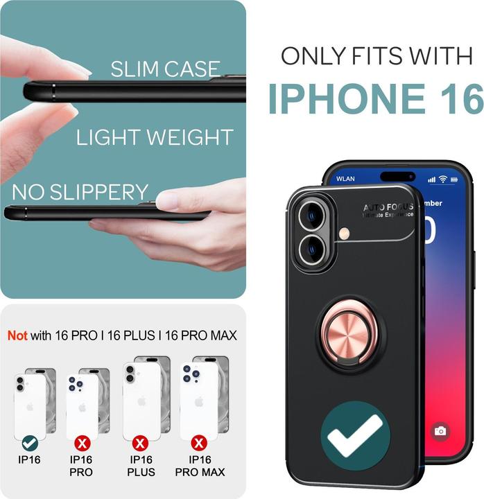 Produktbild Nalia Matte Ring Silikon Hülle (Apple iPhone 16)