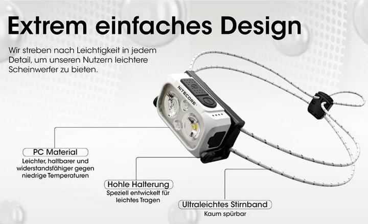 Image du produit Nitecore NU21 Hoofdlamp Geel (360 lm)