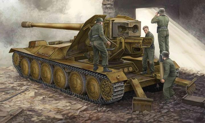 Actual product image Trumpeter 12.8cm PAK 44 Weapon carrier Krupp 1
