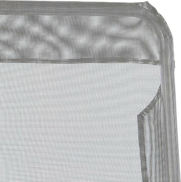 Produktbild VCM Gartenliege Bäderliege 160 cm Textilene Grau Armlehne Stahl Relaxliege klappbar (160 cm)